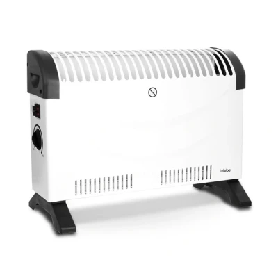 Imagen de briebe Radiador Convector Eléctrico Aire Caliente, Regulador de Temperatura, Termostato Para Bajo Consumo, Silencioso, Portátil, Asas Transporte, 3 Niveles Potencia 750W, 1250W, 2000W (Blanco)