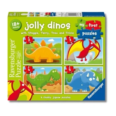Imagen de Ravensburger Jolly Dinosaurs My First Jigsaw Puzzles (2, 3, 4 and 5 Piece) Educational Toys for Toddlers Age 18 Months Up