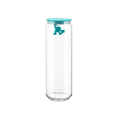 Imagen de Alessi Storage Jar Gianni A Little Man Holding On Tight AMDR08 AZ Blue 2 L by Mattia Di Rosa