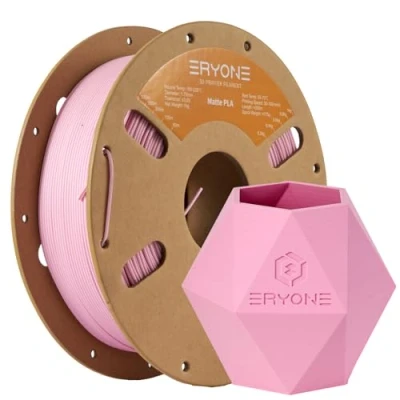 Imagen de Filamento PLA mate ERYONE para impresora 3D, 1,75 mm, tolerancia: ± 0,03 1 kg (2,2 libras) / rollo, rosado