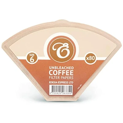Imagen de EDESIA ESPRESS Pack de 80 filtros papel para café Tipo cono sin blanquear Tamaño 6