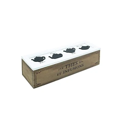 Imagen de caja porta infusiones de madera, bolsitas The 4 Tea Box, 33 x 10 9 cm (4)