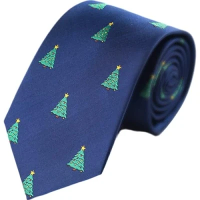 Imagen de Baokuan Corbatas Navideñas para Hombres, Novedosas, Navideñas, Divertidas con Estampado De Árbol Navidad Disfraz Fiesta Navidad, Regalo Hombres