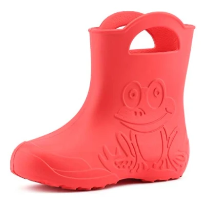 Imagen de Ladeheid Botas de Agua para Niños en EVA Unisexo Goma Impermeables y Niñas Zapatos Lluvia Infantiles Calzado LA CA 01 (Coral, 32/33 EU)