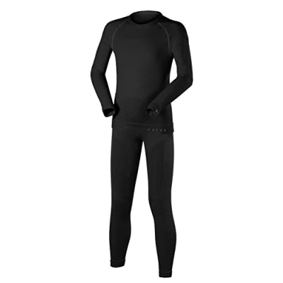 Imagen de FALKE Maximum Warm K UW hilo funcional secado rápido termo 1 pieza, Juego de capas base Unisex niños, Negro (Black 3000), 110 116