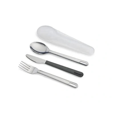 Imagen de Joseph GoEat Juego de cubiertos viaje, 3 piezas, cuchillo tenedor y cuchara con caja, acero inoxidable
