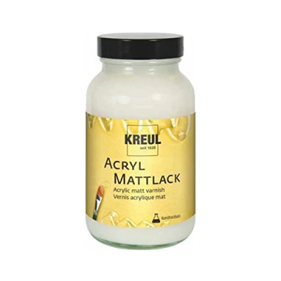 Imagen de KREUL 79410 Barniz acrílico Mate a Base de Resina sintética, Tarro 250 ml, Transparente Mate, Protector y Acabado para Pinturas Bien secas, Apto Interiores Exteriores