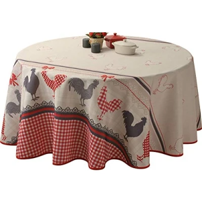 Imagen de Le linge de Jules Manteles, Poliéster, Rosso, Redondo 160 cm