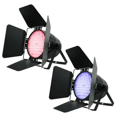 Imagen de Luz de Escenario BETOPPER 200W CRI Alto con Volets Ajustables, RGBW 4 en 1 LED Ultra Brillante, Hasta 5000 Lúmenes Para Fiestas Disco, DJ, Fotografía, Video, Bodas y Espectáculos 2PCS