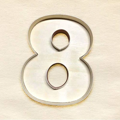 Imagen de Número 8 de madera sin acabar, números y formas rellenables vacíos del 0 al 9