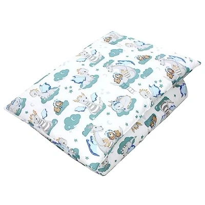 Imagen de TupTam Juego de Edredón Infantil con Dibujos para Toda la Temporada Nórdica Almohada Plana 2pcs., Oso Dino Verde Gris, 135x100 cm