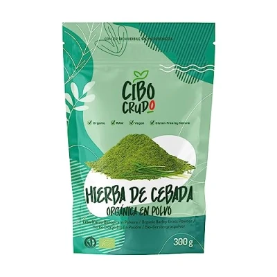 Imagen de Hierba de Cebada en Polvo Orgánico 300g. Rico Clorofila. Fuente Vitaminas Minerales Potasio Calcio y Hierro. Barley Grass Juice Powder o Green Magma.