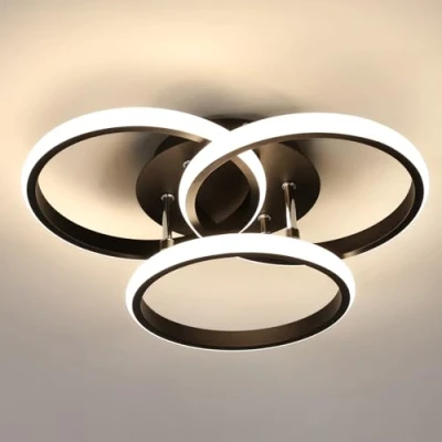 Imagen de Comely Lámpara de Techo LED 40CM, 40W 4500LM Luz Negro Habitacion Moderna, Plafon Redondo Natural 4500K para Dormitorio, Sala Estar, Pasillo, Cocina