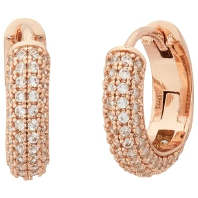 Imagen de Kate Spade New York Pendientes Pavé, Tamaño Mini, Color Transparente Y Rosa