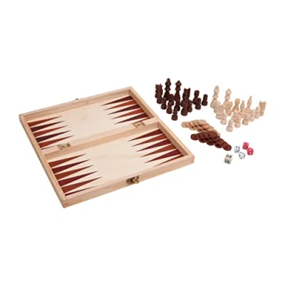 Imagen de Small Foot Company 3453 Ajedrez y backgammon 2 en 1 , Modelos/colores Surtidos, Unidad