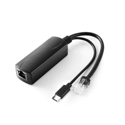 Imagen de Revotech Type C Activo PoE Divisor, 48V a USB 5V/2.4A Salida Adaptable, 10/100Mbps Cumple con IEEE802.3af/at, Divisor Adaptador para Dispositivo C/Pi 4B/4B+ (TYPEC0502)