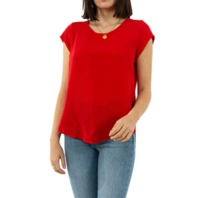Imagen de ONLY Onlvic Solid Blusa, Mujer, Talla: 36, High risk red