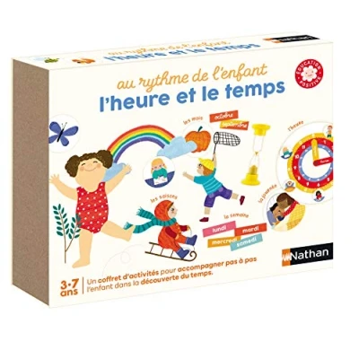 Imagen de Nathan Au rythme de l&#039;enfant Al Ritmo del niño la Hora y el Tiempo: un Estuche Original para Aprender lo Contrario niños a Partir 3 años, Multicolor, 32 x 5 26 cm (diset 31165)