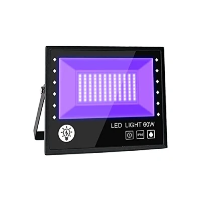 Imagen de BOSITE 60W LED Luz Negra,Luz Ultravioleta Con Enchufe IP66 Impermeable Foco Fluorescente Exterior,Lampara UV Negra para Halloween,Bar,Club,DJ Discoteca,Fiesta,Pinta Corporal