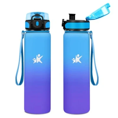 Imagen de KollyKolla Botella Termica 1L, Agua Acero Inoxidable, sin BPA, Termo Doble Pared al Vacío a Prueba de Fugas, Inoxidable y Reutilizable, para Niños, Escuela, Gimnasio