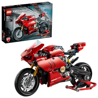 Imagen de LEGO 42107 Technic Ducati Panigale V4 R, Moto de Juguete Roja, Maqueta para Construir y Decorar el Dormitorio, con Caja Cambios Suspensión, Idea Regalo Niños Niñas a Partir 10 Años