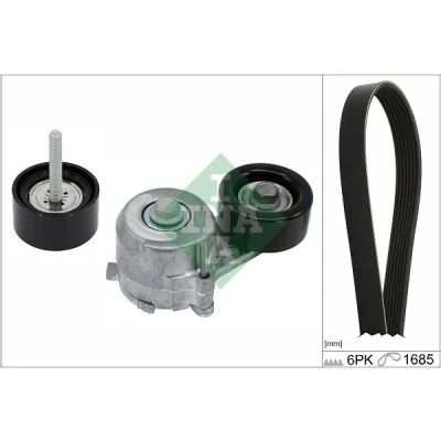 Imagen de INA 529 0421 10 Juego de correas trapeciales poli V Revisar/sustituir poleas libres del alternador OPEL: Astra J Hatchback, Sports Tourer