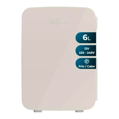 Imagen de Cecotec Nevera Pequeña Bolero MiniColing 6L Bahamas Beige. Capacidad 6 L, Funcionamiento 12 220 V, Compatible con Coches y Caravanas, Función Frío Calor, Temperatura Regulable de 5 ºC a 65