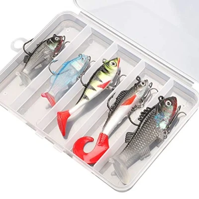 Imagen de DONQL Kit de Señuelos Pesca Suaves, Spinning Mar, Pesca, Spinning, Artificiales, Juego Cebos para Lucio Perca Black Bass Trucha Lucioperca