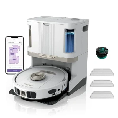 Imagen de Shark PowerDetect Robot Aspirador y mopa 2 en 1, Base NeverTouch Pro con Limpieza, Carga Vaciado automáticos, 60 días, navegación 3D LiDAR, NeverStuck, WiFi/App/Alexa, Blanco, AV2800ZEEUWH