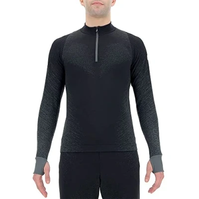 Imagen de UYN Running EXCELERATION Long SL.Zip UP T Shirt, Men&#039;s, Nube Negra, XXL