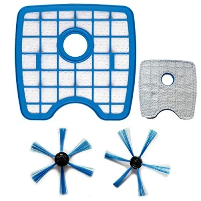 Imagen de TeKeHom FC8066 FC8068/01 Filtro Hepa + cepillo lateral * 2 Set para Philips SmartPro Active FC8810/FC8820/FC8830/FC8832/FC8930 accesorio robot de aspiradora