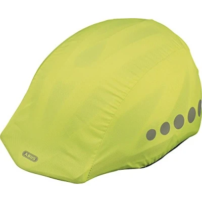 Imagen de ABUS Gorro de lluvia para cascos cubierta con reflectores decorativos y correa elástica repelente al agua amarillo