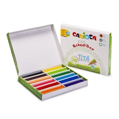 Imagen de Carioca Lápices de Colores TITA School Box Caja 288 Brillantes con Mina Segura y Super Resistente a las Caídas Cuerpo Hexagonal piezas