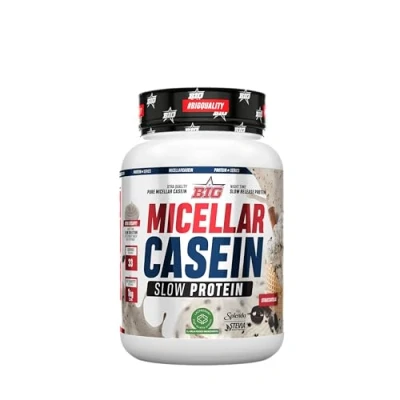 Imagen de BIG Caseina Micelar de Maxima Calidad, Proteina Liberacion Sostenida para Recuperacion y Masa Muscular, Textura Cremosa (Con toppings (trocitos), Stracciatella)