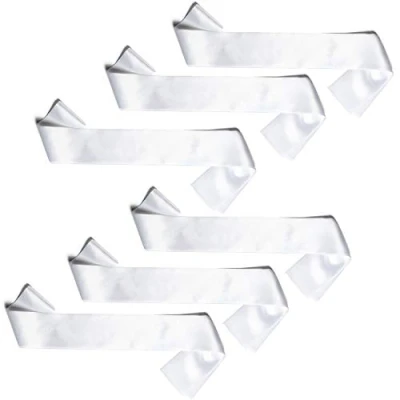 Imagen de 6 Bandas Blancas de Tela Personalizables (despedidas soltero/a, cumpleaños, fiestas, etc.)