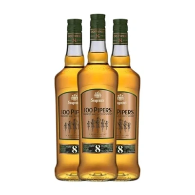 Imagen de Whisky Blended Seagram&#039;s 100 Pipers 8 Años 70 cl (Caja de 3 Botellas cl)