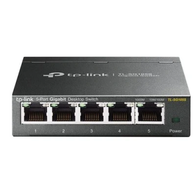 Imagen de Switch TP Link TL SG105S, 5 puertos RJ 45, Gigabit Ethernet (10/100/1000), Negro