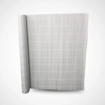Imagen de Cañizo PVC Doble Cara con Bridas Estera de Resguardo Visual Intimidad Para Jardín, Balcón o Terraza Resistente Color (1,5_x_3_Metros, BLANCO)