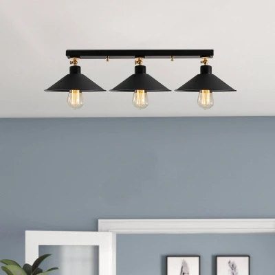 Imagen de Lámpara colgante/de techo Tropaeum Metal Black Red de 3 macetas Menzzo