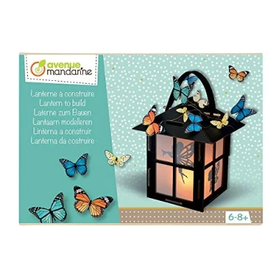 Imagen de Avenue Mandarine Caja creativa para construir a partir de 6 años Kit actividades manuales creativas Linterna cartón montar + 3 tablas motivos decorativos mariposas y hadas