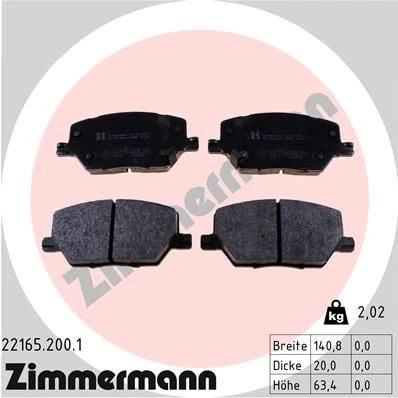 Imagen de ZIMMERMANN 22165.200.1 Juego de pastillas freno con avisador acústico desgaste Foto correspondiente a la entrega JEEP: Compass, Renegade SUV