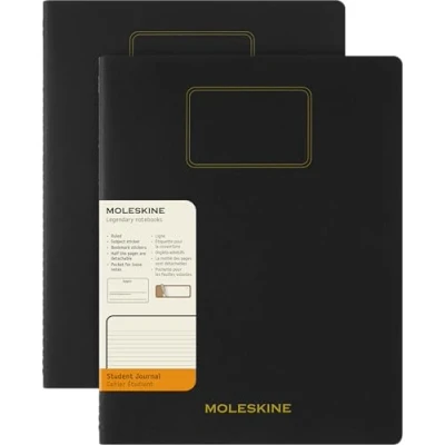 Imagen de Moleskine Student Cahier Journal, Set de 2 Cuadernos a Rayas para Notas con Páginas Desprendibles, Cubierta Cartón y Adhesivos, Color Negro, Formato XXL 21,6 x 27,9 cm