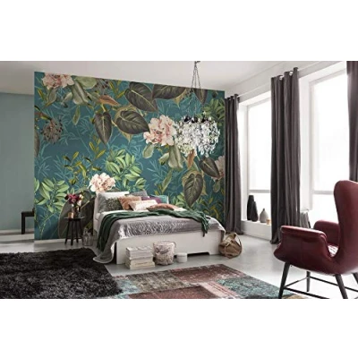 Imagen de Komar X7 1039 Jacinta Papel pintado para pared (350 x 250 cm, 7 paneles, ancho de 50 cm), diseño jungla, multicolor
