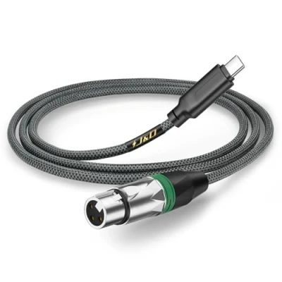Imagen de J&amp;D Cable de audio USB C a XLR para Micrófono Grabación Audio, Dinámico, Trenzado Compatible con la Serie iPhone 15/16, 1 m