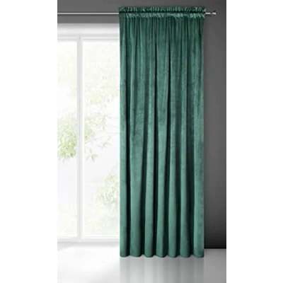 Imagen de Eurofirany Pierre Cortina de Terciopelo con Cinta 1 Pz. Termicas Aislantes Visillo Ventana Opaca para Dormitorio Salón Privacidad, 215 g/m², 140x300 cm, Turquesa Oscura