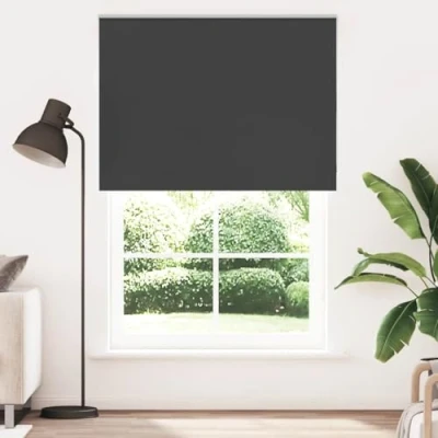Imagen de vidaXL Estor Enrollable Opaco Negro 145x230 cm Tela Ancho 141,6