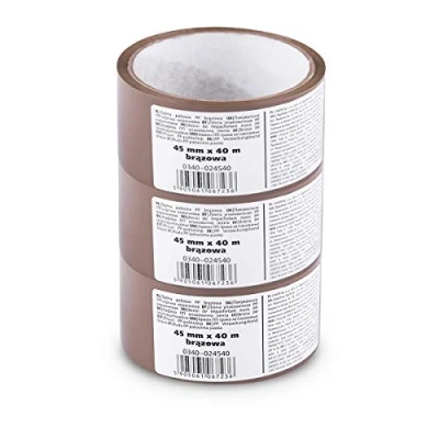 Imagen de Scley 3 rolllos precinto embalar, transparente anchos 45mm, eslora 40m, cinta de precintadora PP, embalar marron, embalaje para el traslado, A0340 020340