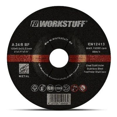 Imagen de Fd Workstuff discos de desbaste, 10 unidades, diámetro 115 x 6 mm, para amoladora angular o corte, abrasivos, acero y metal no ferroso