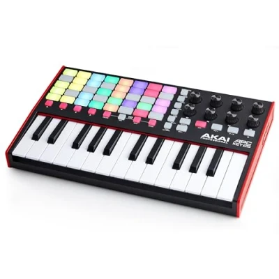 Imagen de Akai Professional APC Key 25 MK2, Teclado MIDI Controlador USB de Teclas para Lanzar Clips con Ableton Live Lite, 40 Pads RGB y 8 Potenciómetros, Negro