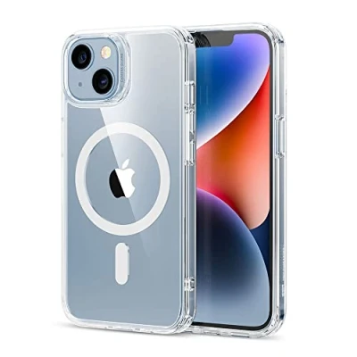 Imagen de ESR Funda para iPhone 14 y 13, Compatible con MagSafe, Classic Híbrida Magnética Carcasa HaloLock, Protección Grado Militar, a Prueba de Golpes, Resistente Arañazos, Transparente